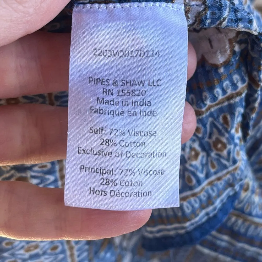 Veronica Beard Tinzia Floral Button Front Midi Dress Steel Blue Size S - Image 10