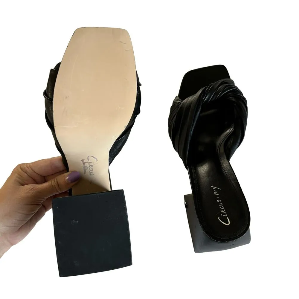 Circus by Sam Edelman Marianna Twisted Front
Block Heel Black Sandals Size 7 - Image 5
