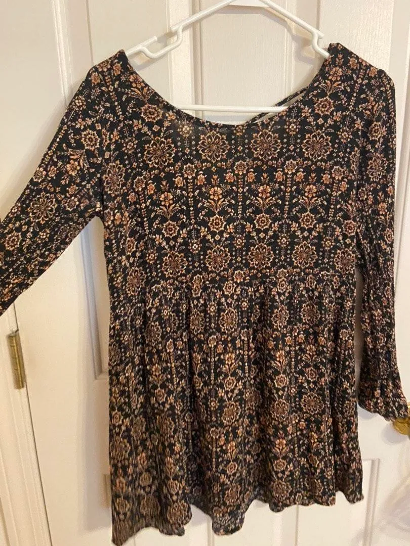 Patterned Long Sleeve Dress - Image 4