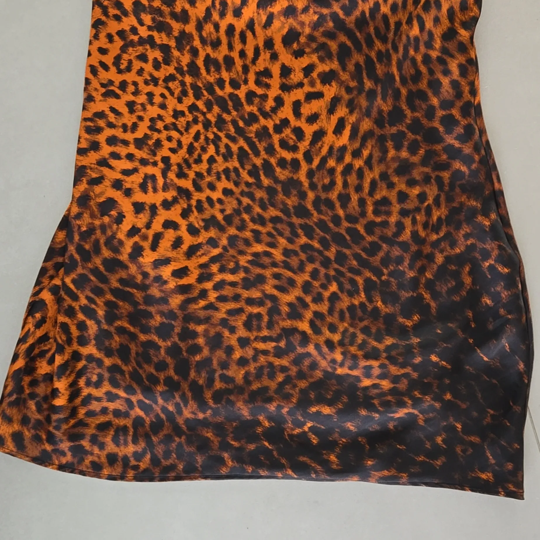 NWOT! Zara Orange And Black Leopard Print Slip Dress Size XS - Image 4