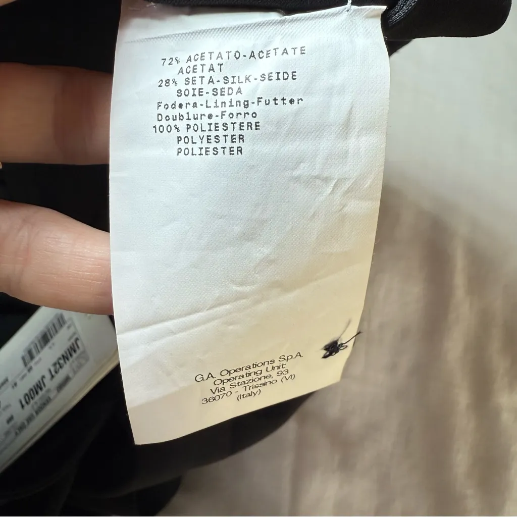 NWT Armani Collezioni Black Lined Silk Blend Pencil Skirt Slit Career Size 4 - Image 3