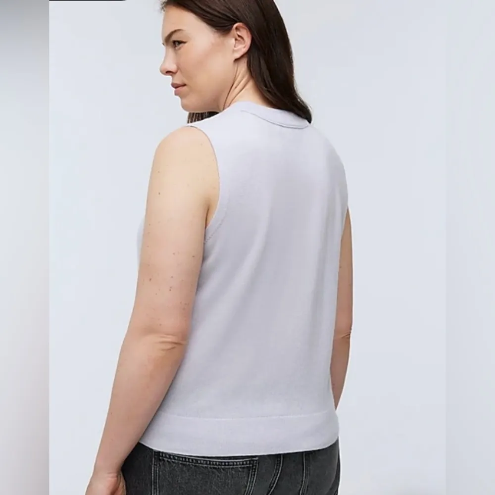 Womens Gray “(Re)sponsible Cashmere Crewneck Sweater Vest” - Image 3