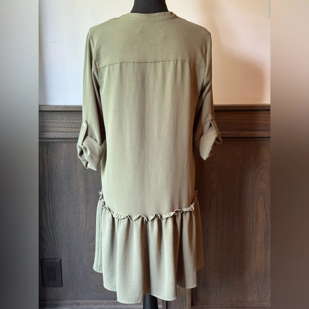 Emma & Michele green 3/4 Sleeves Drop Waist Dress Size S - Image 6