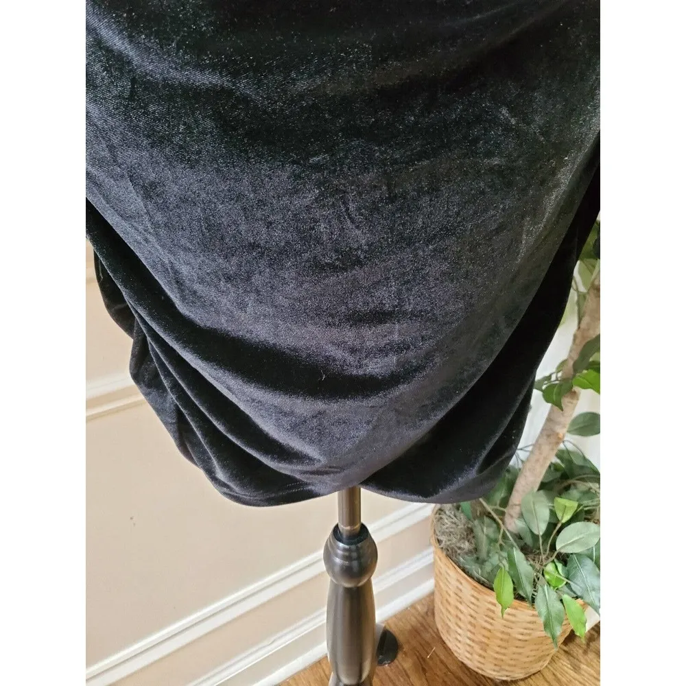 In The Style Women Black Polyester V-Neck Long Sleeve Knee Length Dress Size L - Image 5