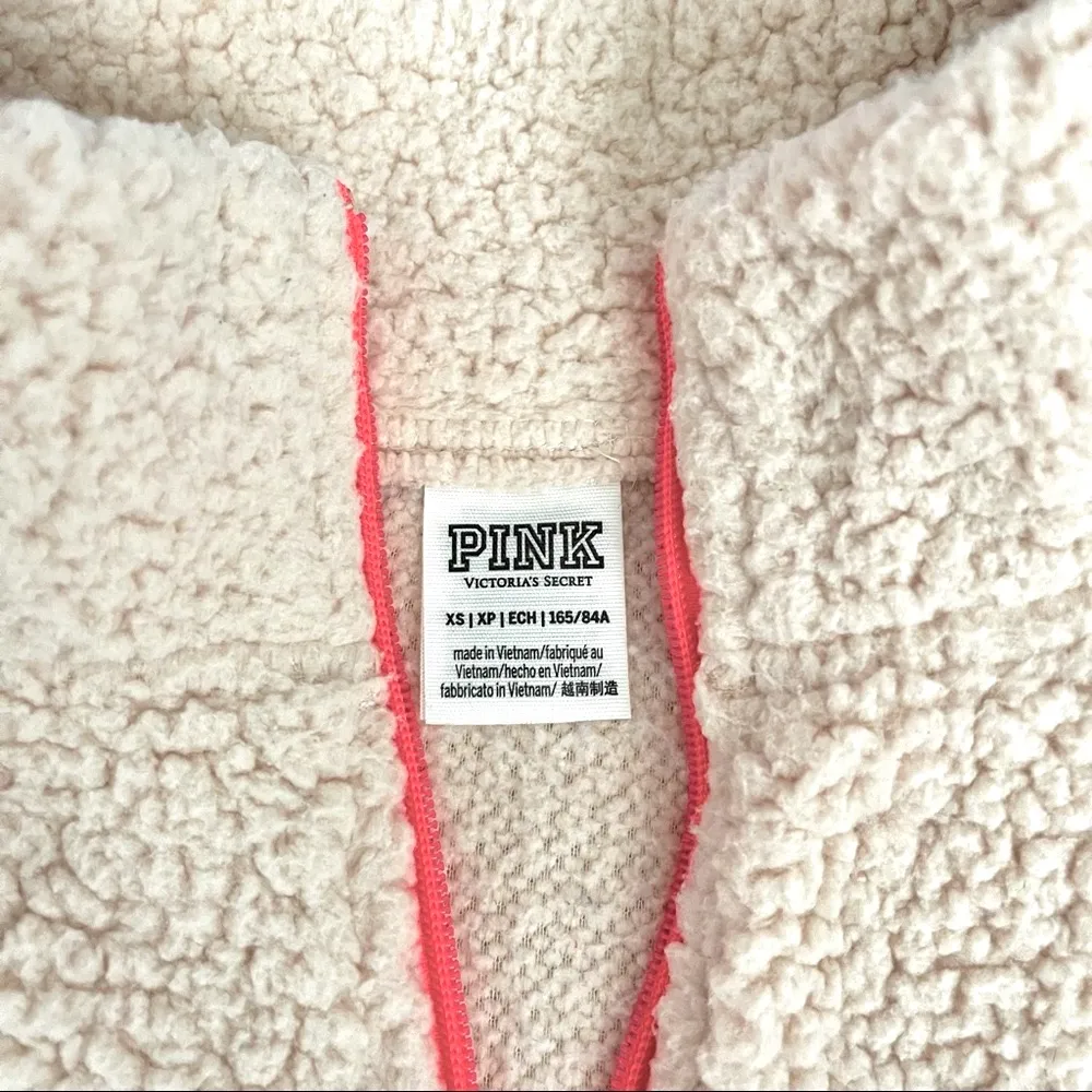 PINK Victoria’s Secret Sherpa Full Zip Fleece Vest.  XS - Image 6