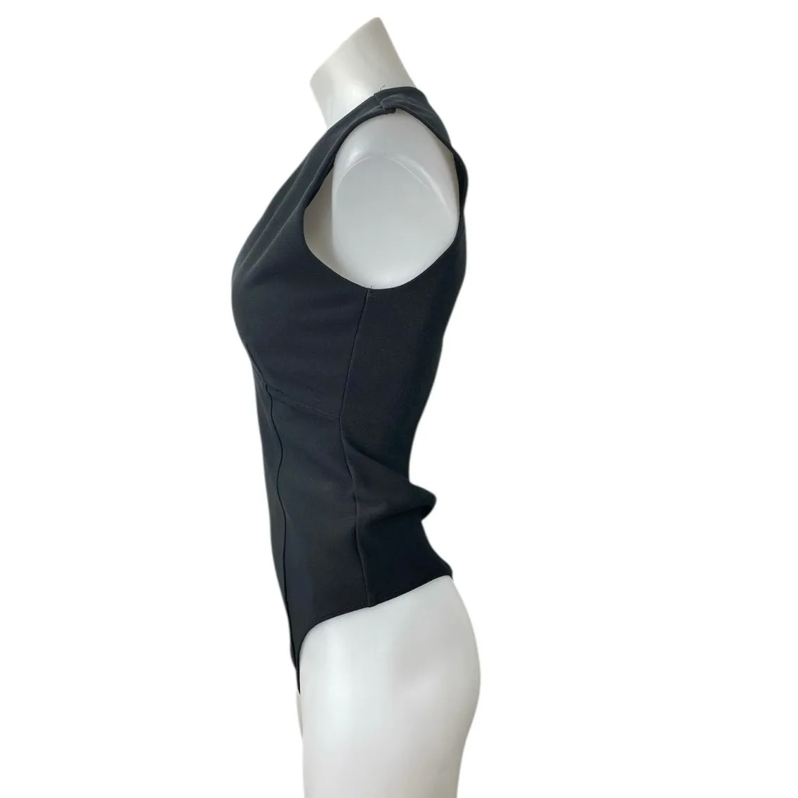 Abercrombie & Fitch Women's Black Sleeveless V-Neck Bodysuit Tank Top Size M - Image 2