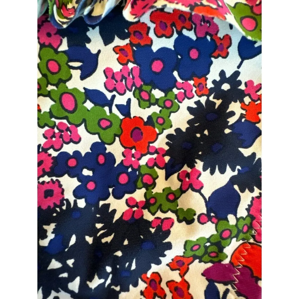 J. Crew String Bikini Bottom Size Medium Watermark Floral Multi Swimsuit Womens - Image 2