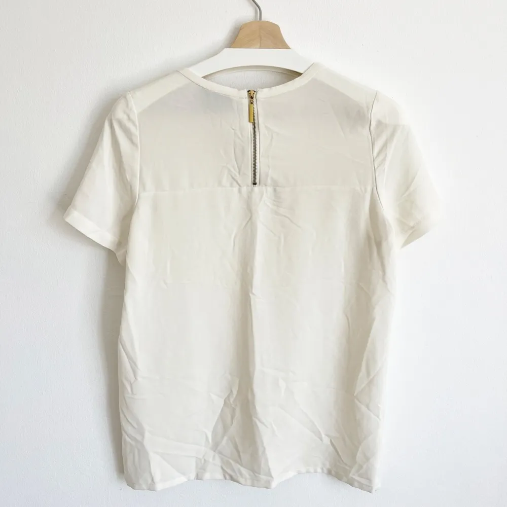 3.1 Phillip Lim Cutout Silk Sheer Short Sleeve Blouse - Image 4
