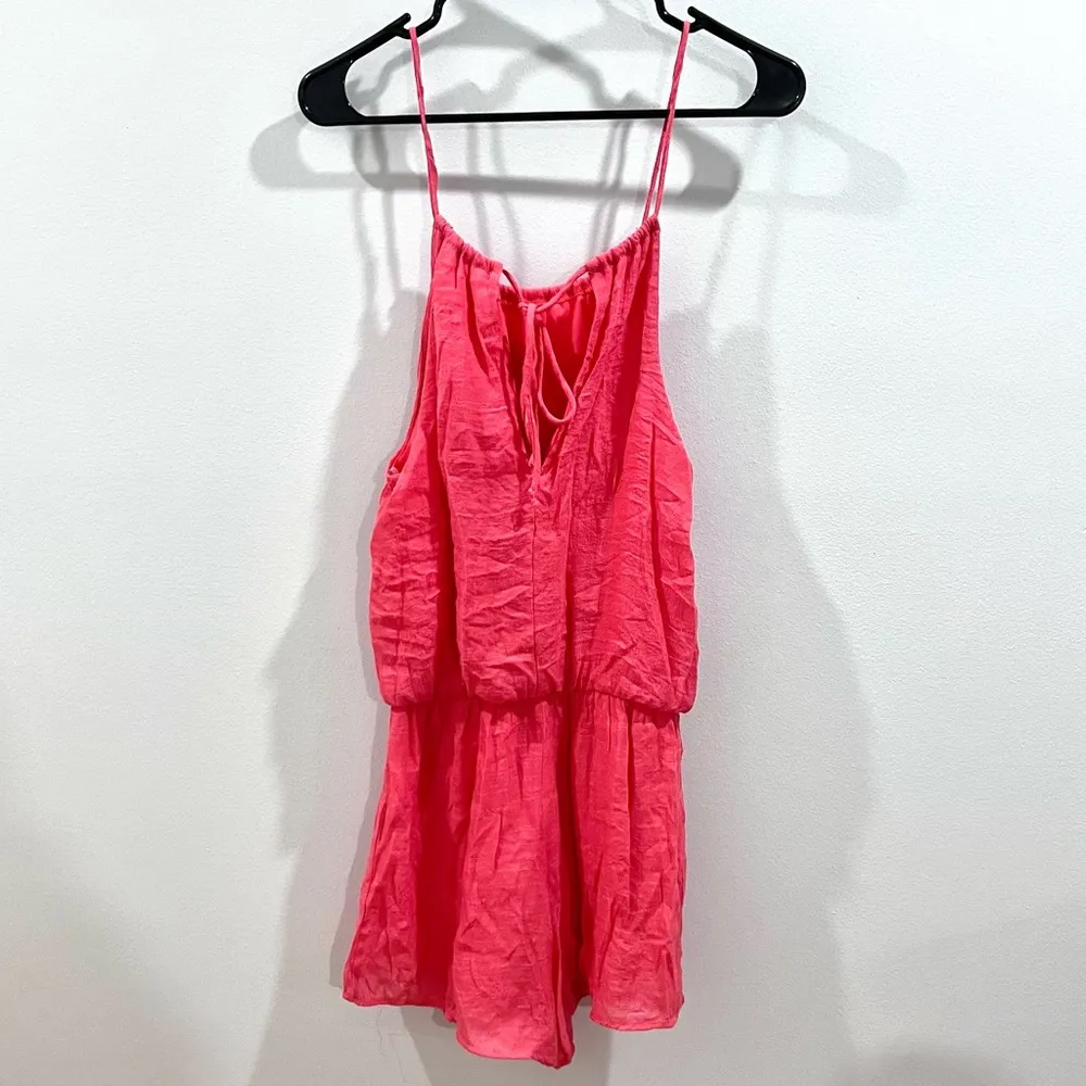 coral adjustable strap romper size small - Image 3