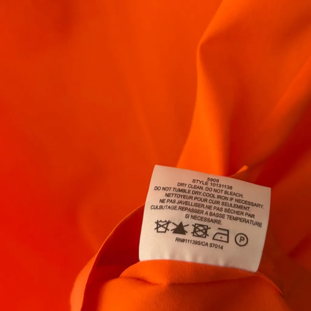 Tory Burch Stretch Silk Blouse in Orange, Size 10 - Image 7