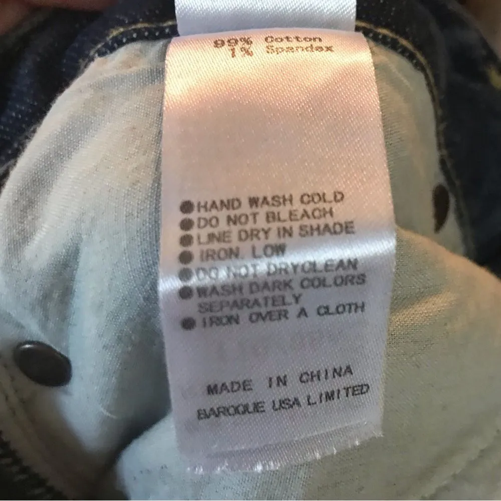 Moussy Vintage Co Distressed Jeans Dark Denim Raw Hem sz 26 Y2k year 2000 Blue - Image 8