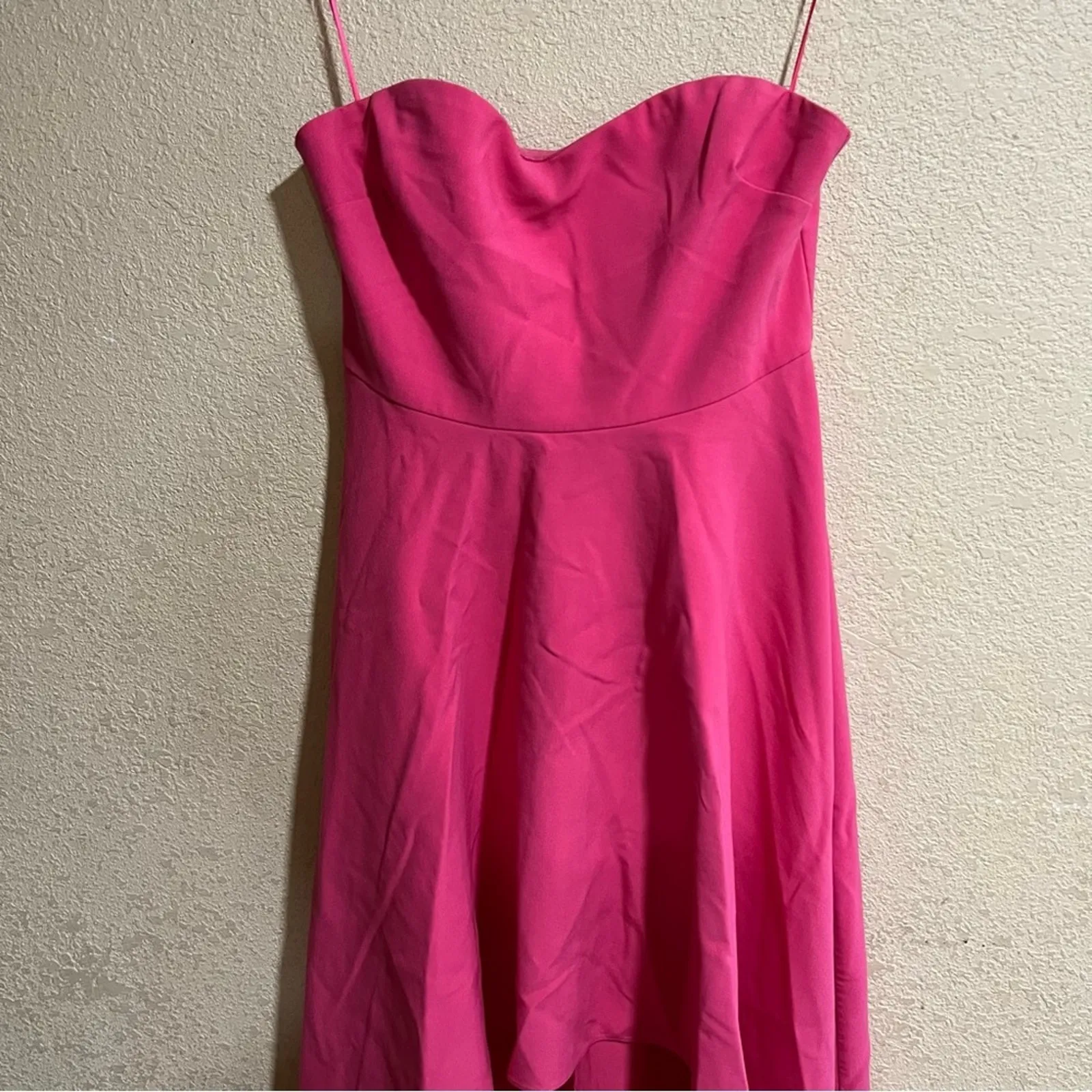 Likely Pink Crepe Strapless High Low Lovelle Gown - Image 4