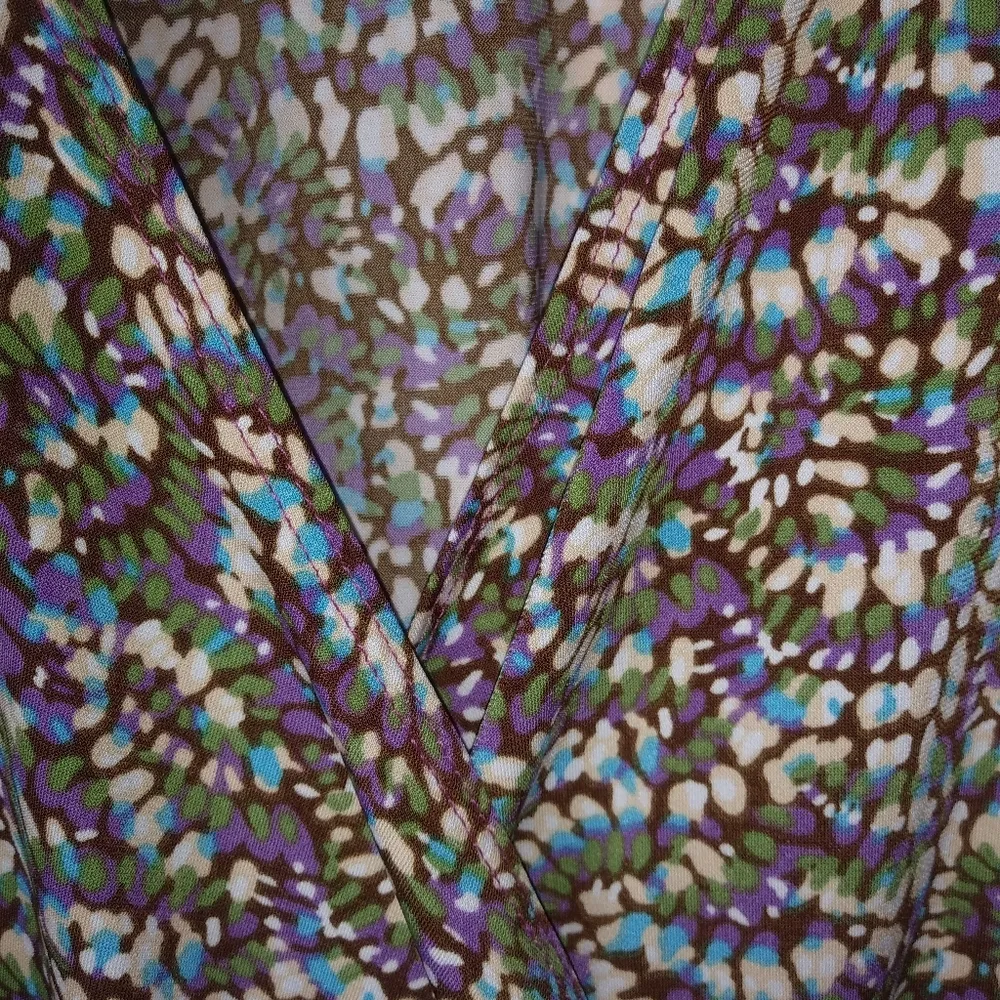 Jessica London Studio 20W Cross Over Wrap Mini Dress in Purple Turquoise Plus - Image 8