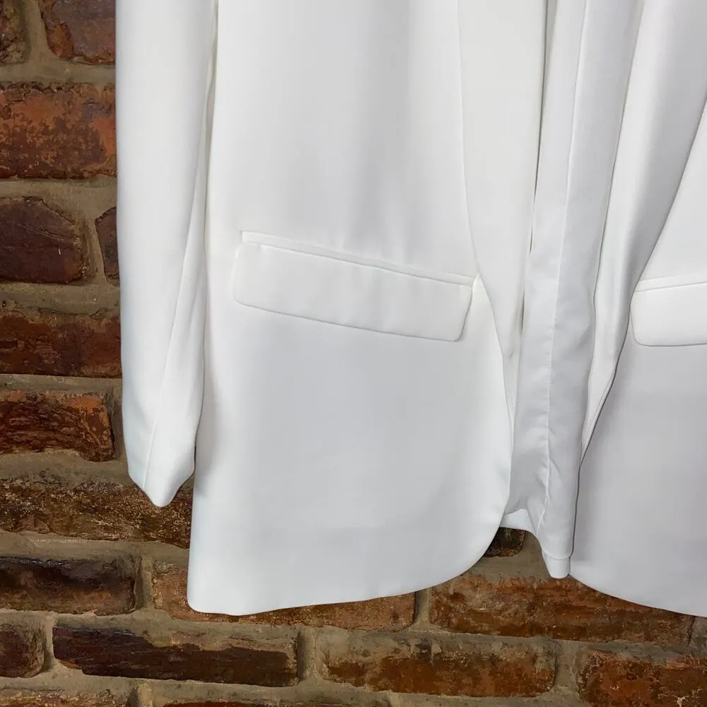 Chico's White Open Front Blazer Jacket Women's Size 0 4 Small - Image 3