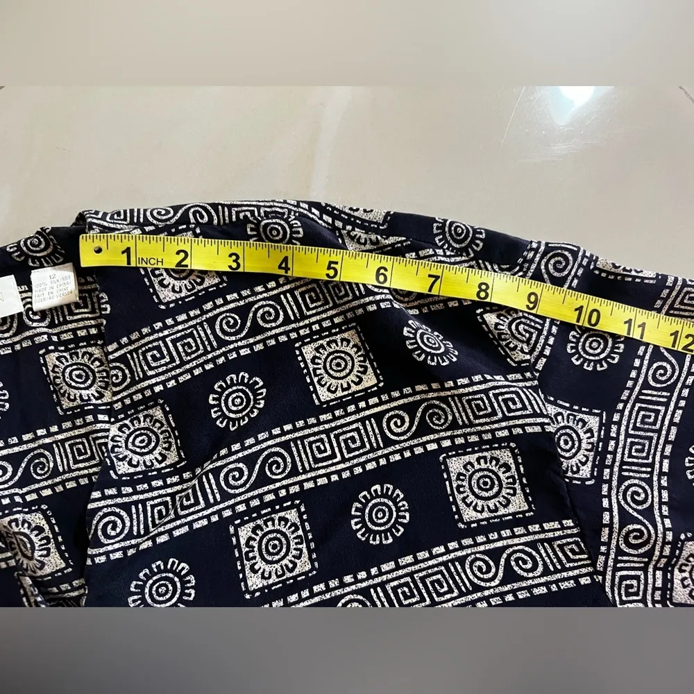 Dana Buchman 100% silk multicolored tunic top Stamped Lightweight blouse Size 12 - Image 9