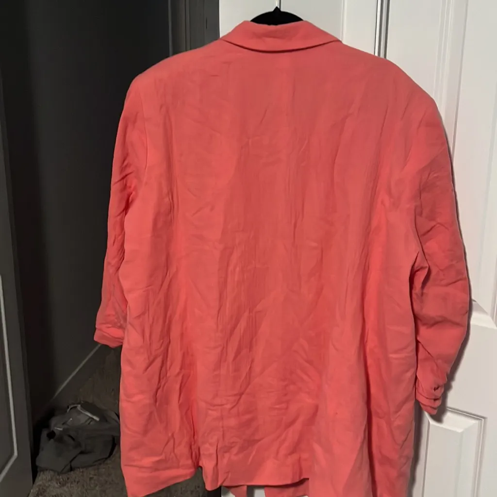 Nine West  Size 4X Salmon‎ Oversized Blazer - Image 4