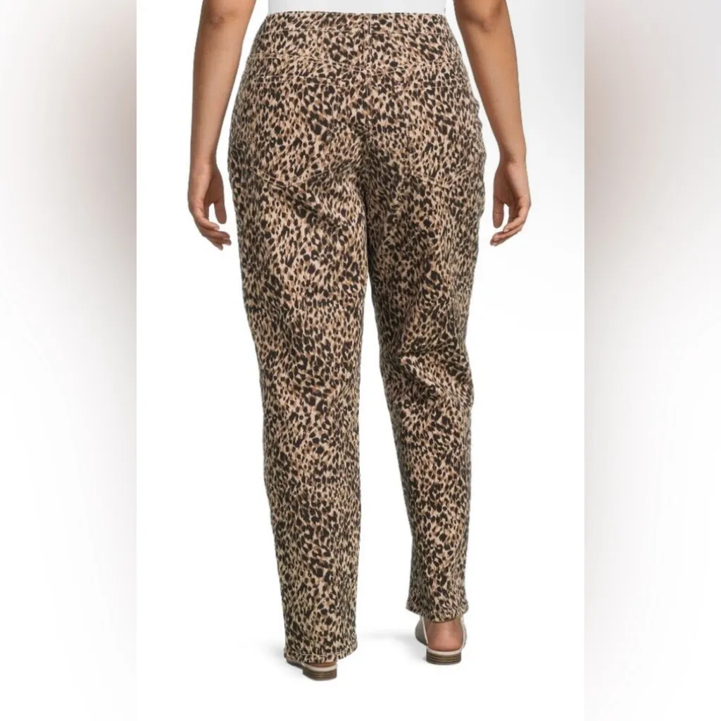 TERRA & SKY Womens Straight Leg Jean Size 20W Petite Animal Print Med Weight New - Image 5