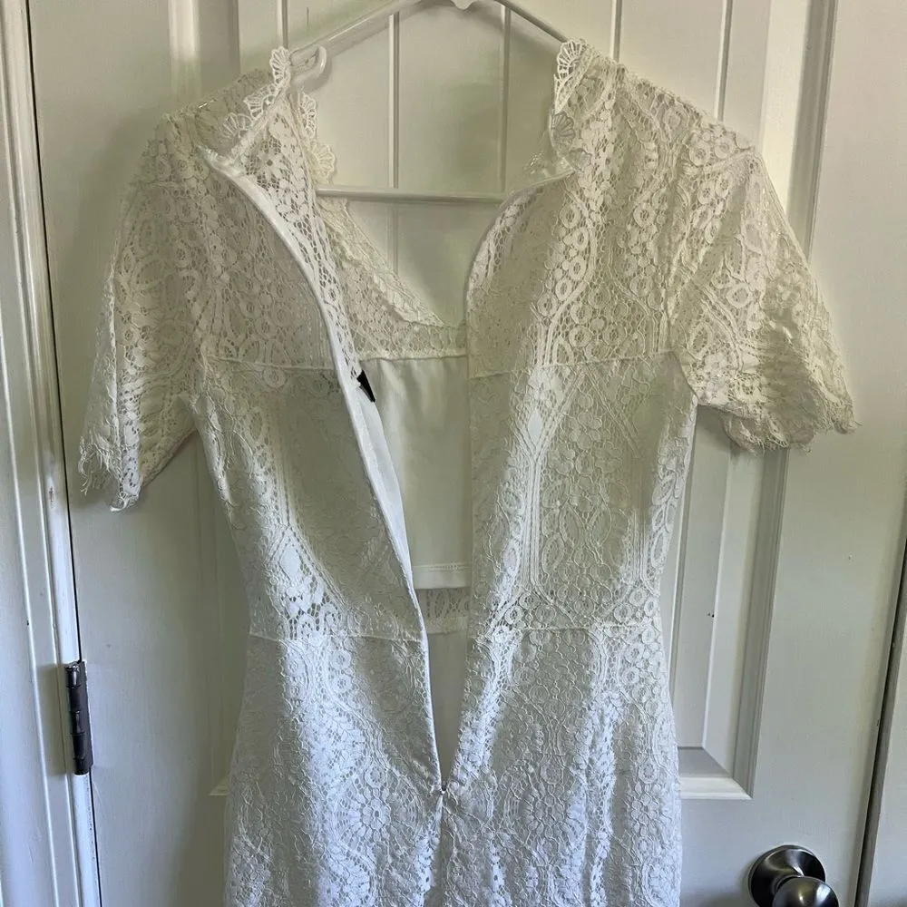 Lulu’s Bridal White Lace Dress - Image 7
