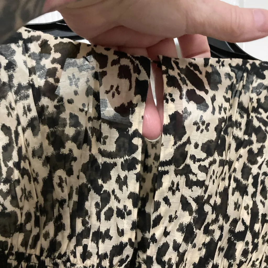 ***Rebecca Taylor Osaka Silk Blend Cream Floral Ruched Puff Sleeve Midi Dress - Image 7