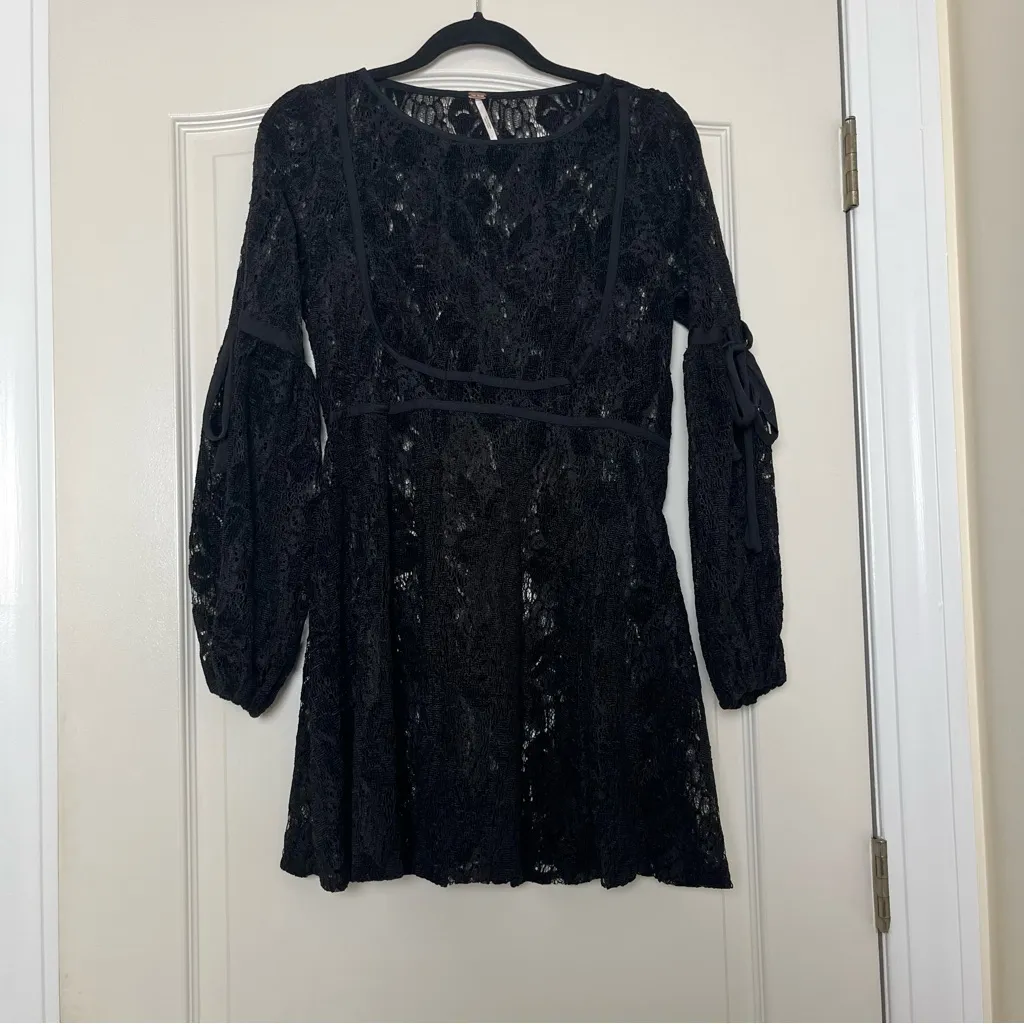 Free People Ruby Lace‎ Mini Dress with Bows Size XS - Image 2