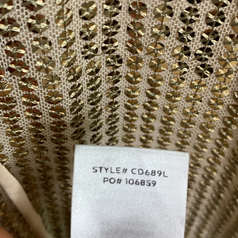 Lulus Main Attraction Gold Sequin Lace-Up Bodycon Mini Dress W-597 Sz L - Image 13