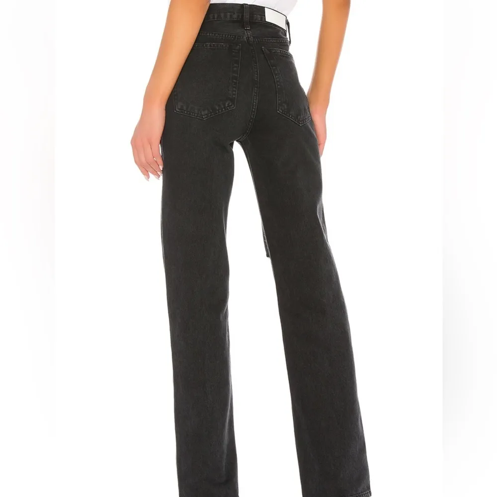 Re/done high rise loose washed black with rips - Image 3