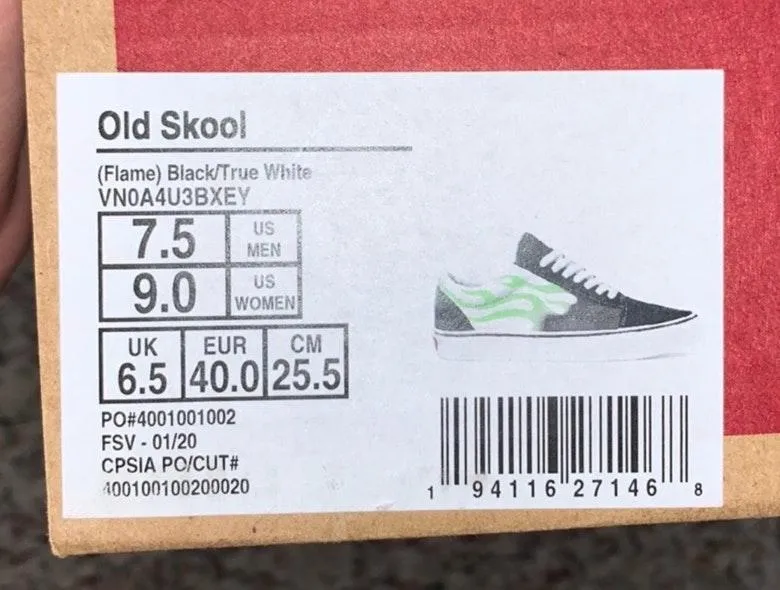 Vans FLAME OLD SKOOL BLACK/GREEN - Image 8