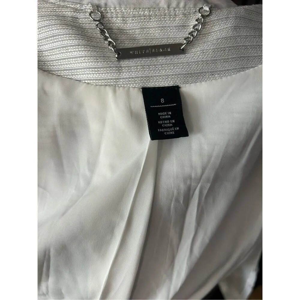 White House black market white and gray work blazer stylish form fitting size 8 - Image 5