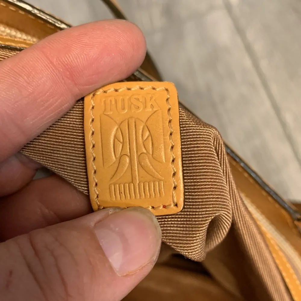 Tusk Woven & Leather Purse Tan - Image 6