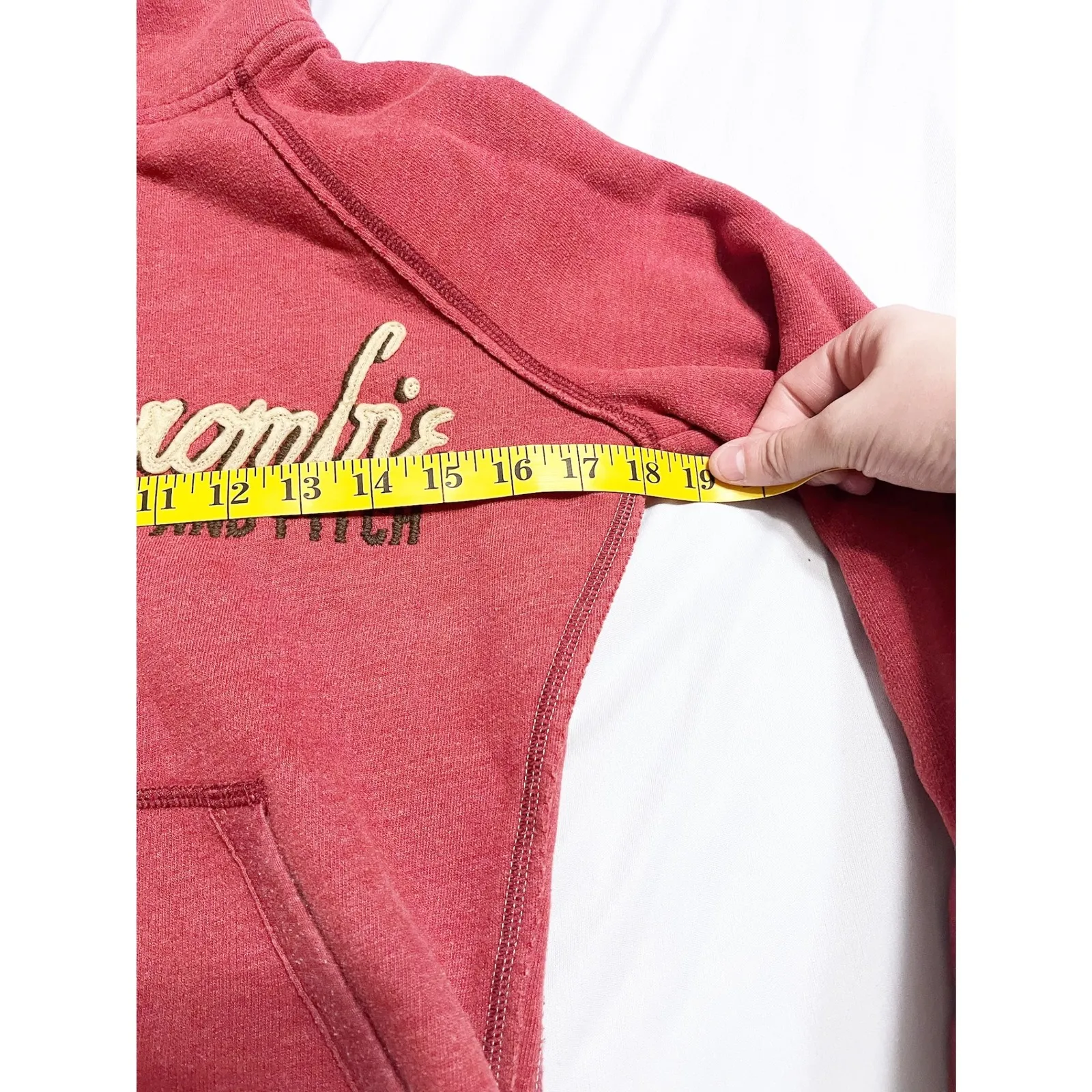 Abercrombie & Fitch‎ Womens Y2K Vintage Full Zip Hoodie Embroidered Red Size M - Image 6