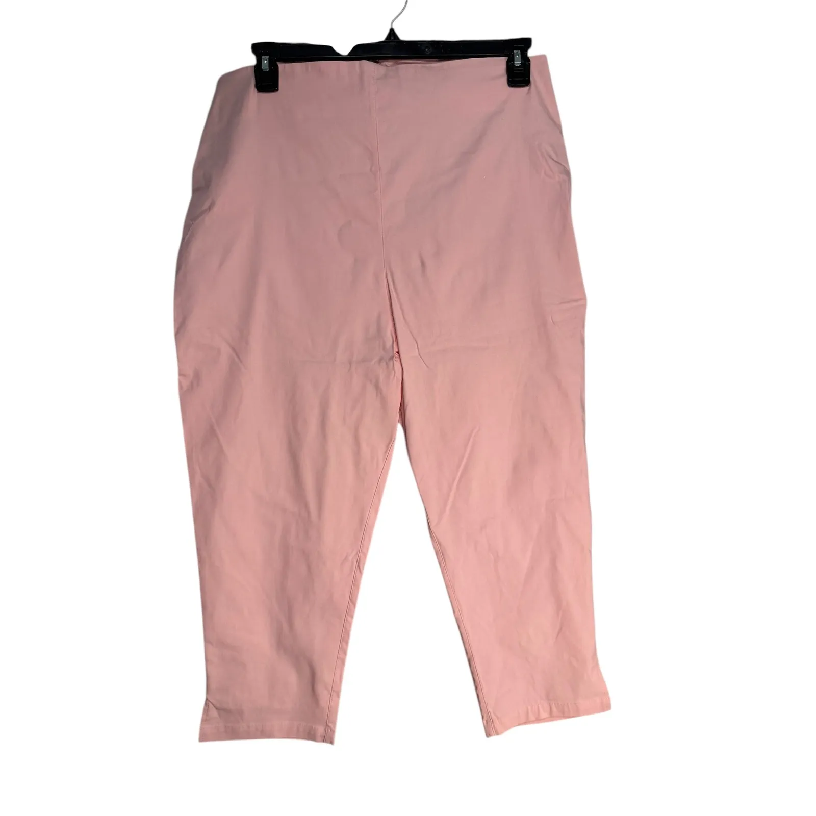 Unique Vintage Pink Cropped 50's Capris Pants Women's 1X16 High Rise Stretch - Image 7