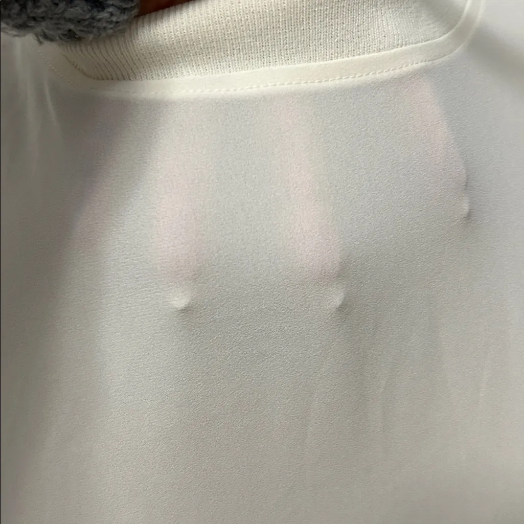 Loft Cream Sleeveless Chiffon Blouse - Image 5