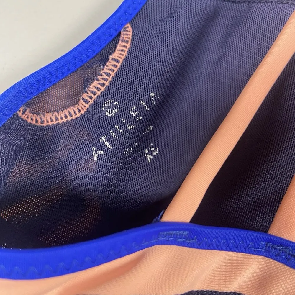 Athleta Tri-ssential Loose Tankini Top Only Size XS Blue Peach Sporty Swim Beach - Image 7