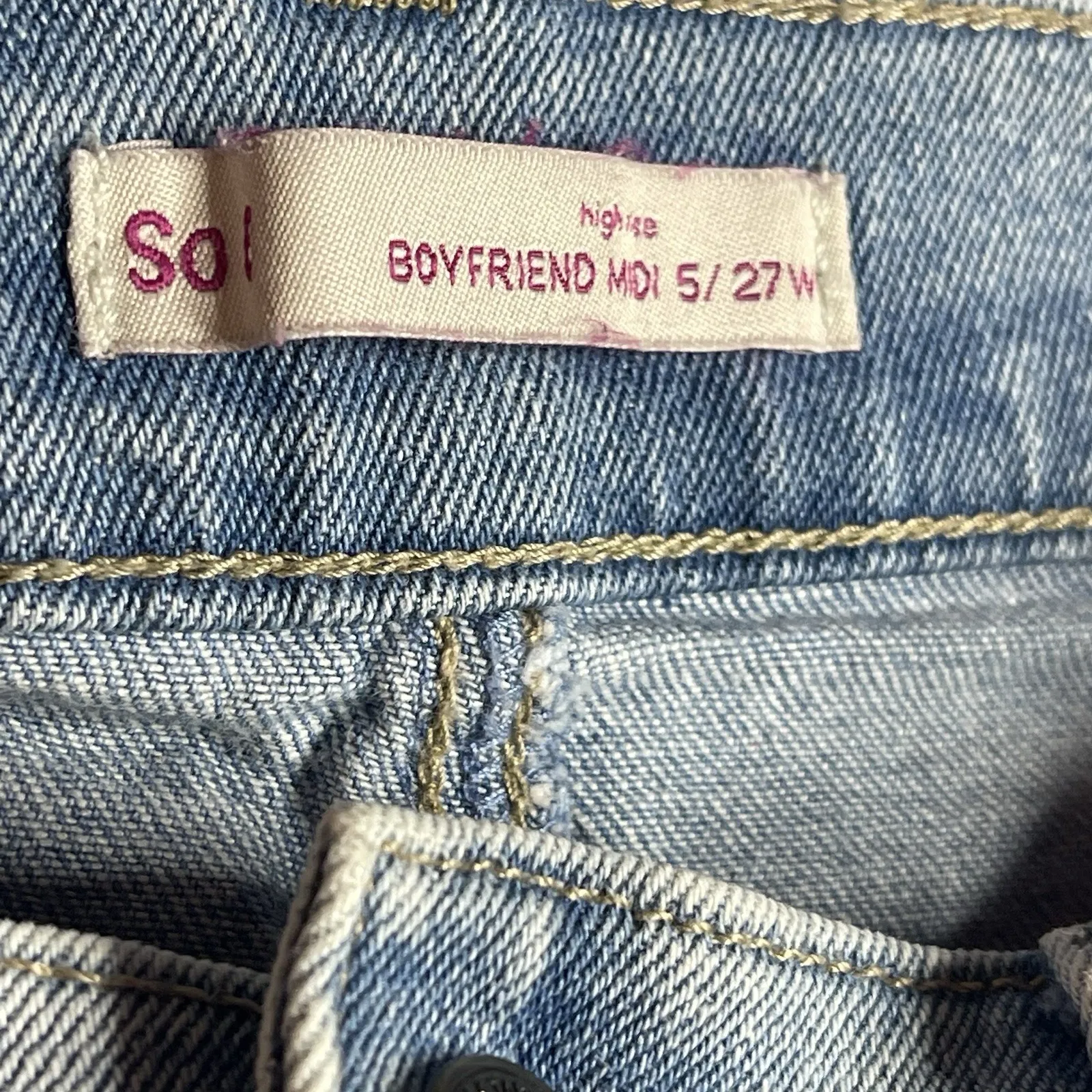 SO Short Size 5‎ Women Blue Denim Boyfriend Ripped Distressed Z-250 - Image 2