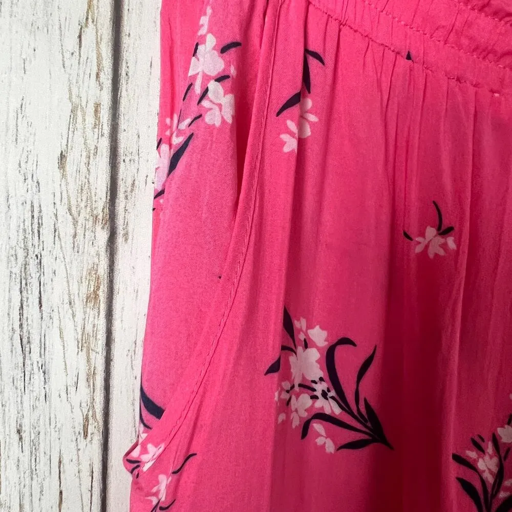 Gap Body Women's Pink Floral Print Elastic Waist Pajamas Loungewear Pants Sz M - Image 3