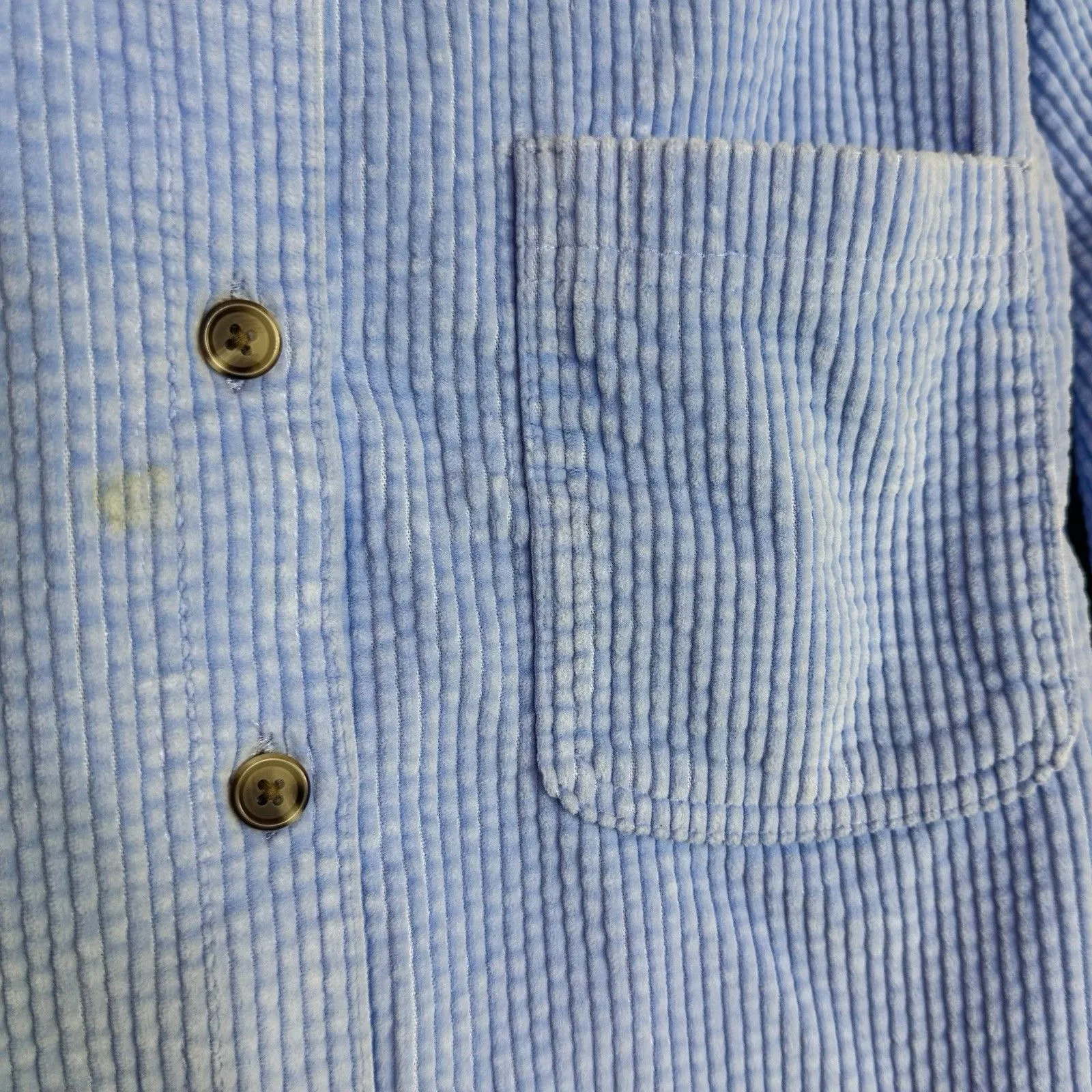 LL Bean Womens Comfort Relaxed Corduroy Button Up Top XL Blue Outdoors Chore - Image 5