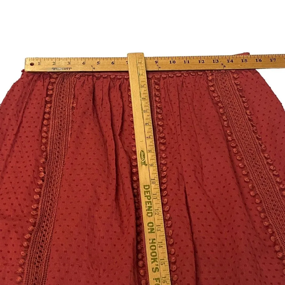 J.Crew Swiss Dot Pom Pom Mini Skirt Womens Size 6 Red Style A6263 Lined - Image 8