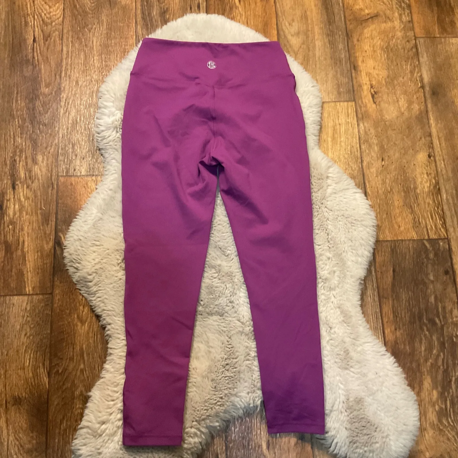 Tyche Tyc Til You Colapse Leggings Size Medium Compression Mesh Cut Out Fuscia Workout - Image 7