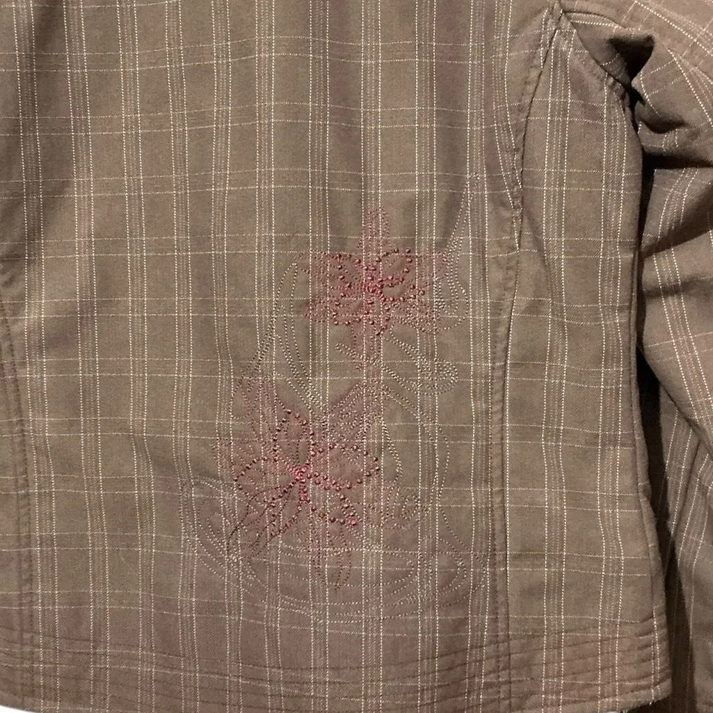 MOUNTAIN HARDWARE Plaid Utility Jacket S 20” p2p Brown Multi $149 Retail - Image 10