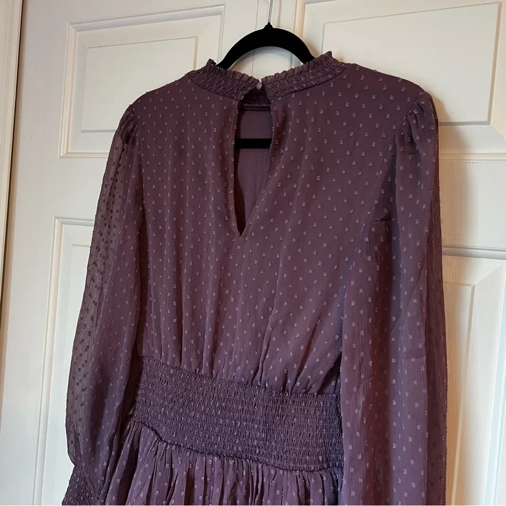 American Eagle Outfitters mock neck long sleeve ruffle purple dress size XS - Image 9