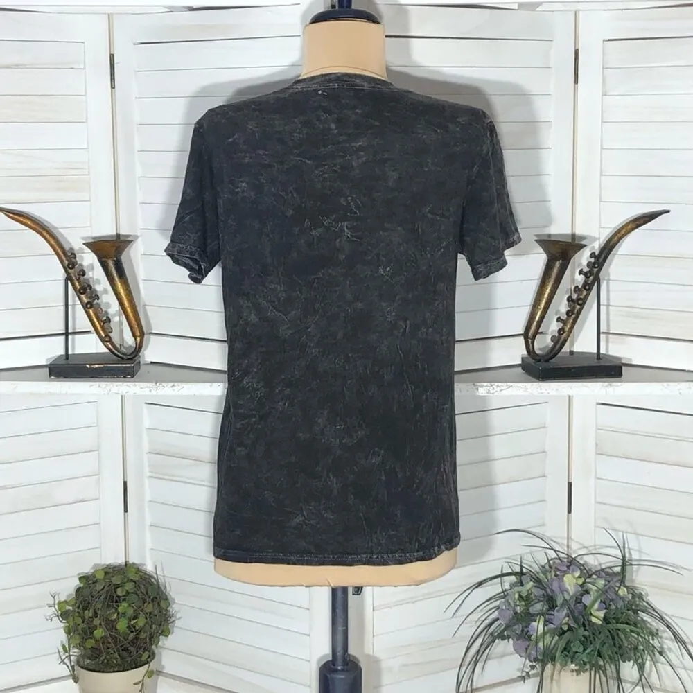 Vintage Pink Floyd In Concert Graphic T-Shirt Rock Band Tie-Dye Gray/White sz S - Image 6