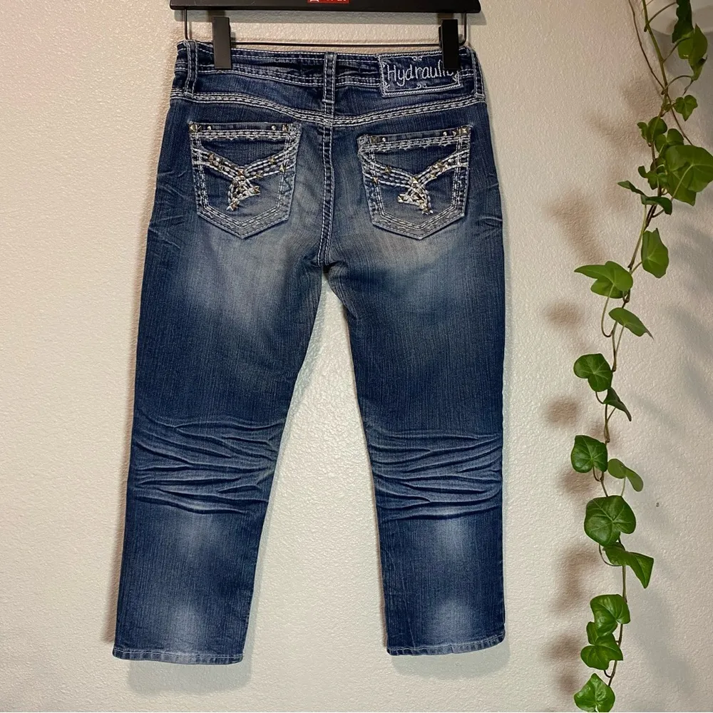 Hydraulic Gramercy Crop Low‎ Rise Jeans-Dark Wash/Sz 4 Women's Blue Jeans - Image 4