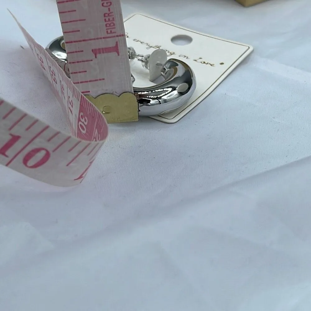 NWT 14K GP “Do everything in Love “ big puffy hoops - Image 7