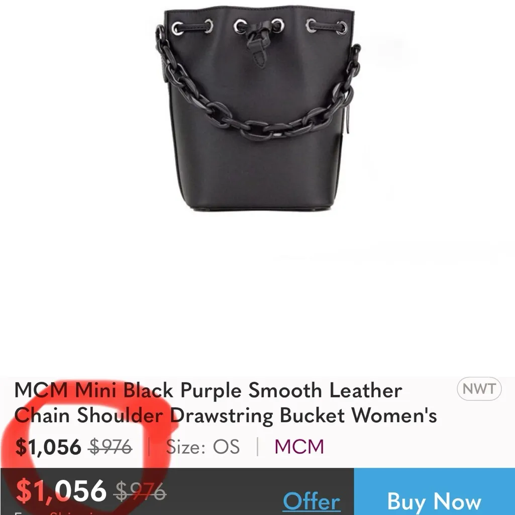 MCM Black / Purple Bucket Bag - Matte Black Hardware, Chain & Removable … - Image 10
