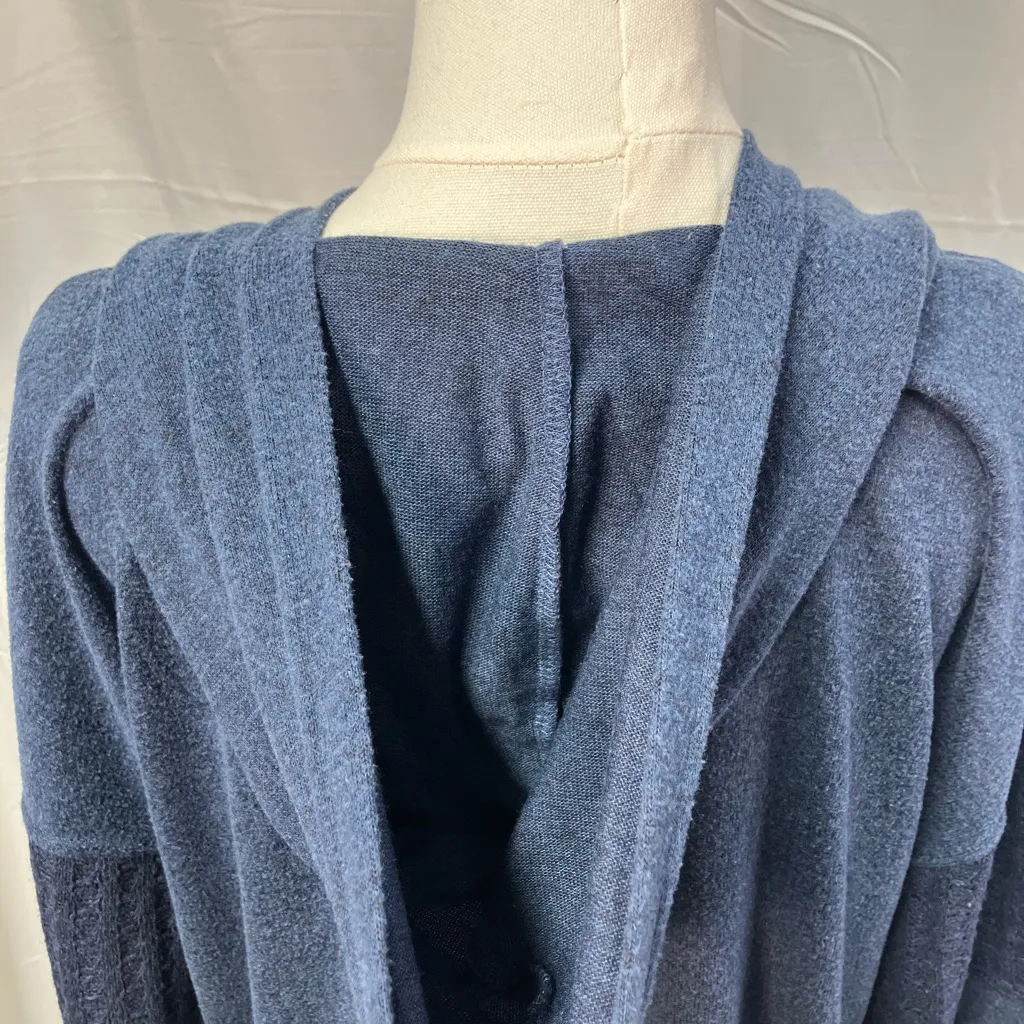 BKE‎ Hooded Sweater Dolman V-neck relaxed Fit Buttons Knit Blue Womens Large - Image 7