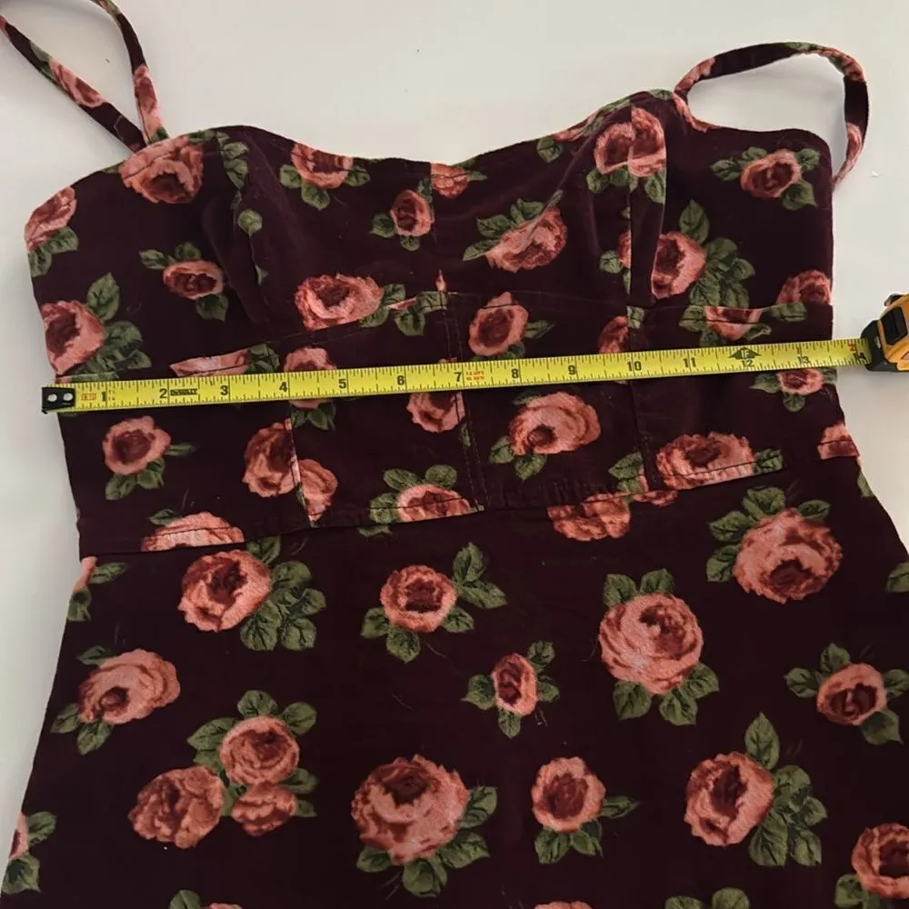 Urban Outfitters Red Rose Corduroy
Velour Bustier Mini Dress EUC - Image 6