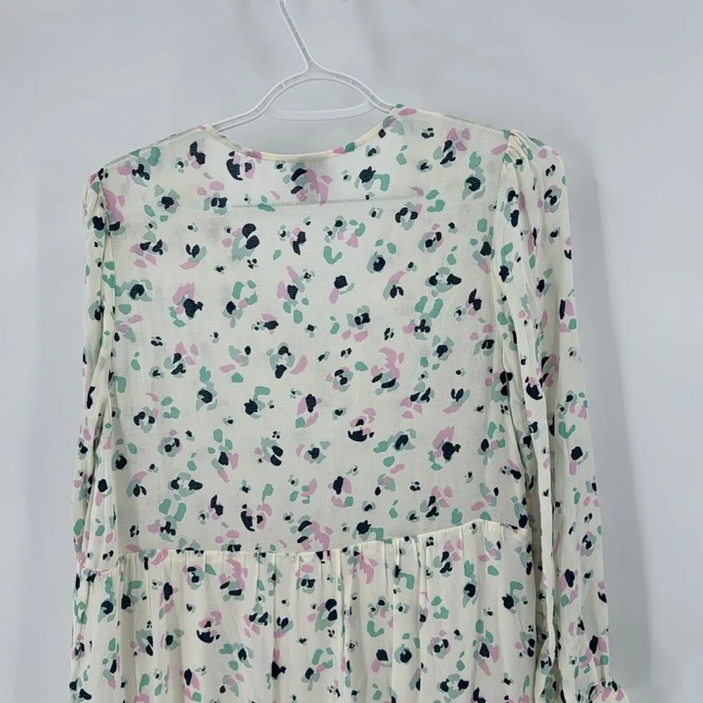 A New Day v-neck tiered midi leopard print vibrant pink teal print Easter spring - Image 9