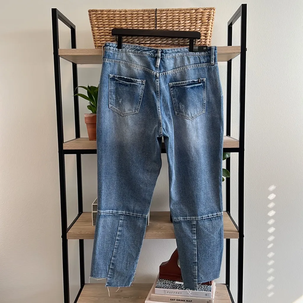 NWT Buffalo David Bitton High-Rise Girlfriend Distressed Jeans, 33 - Image 8