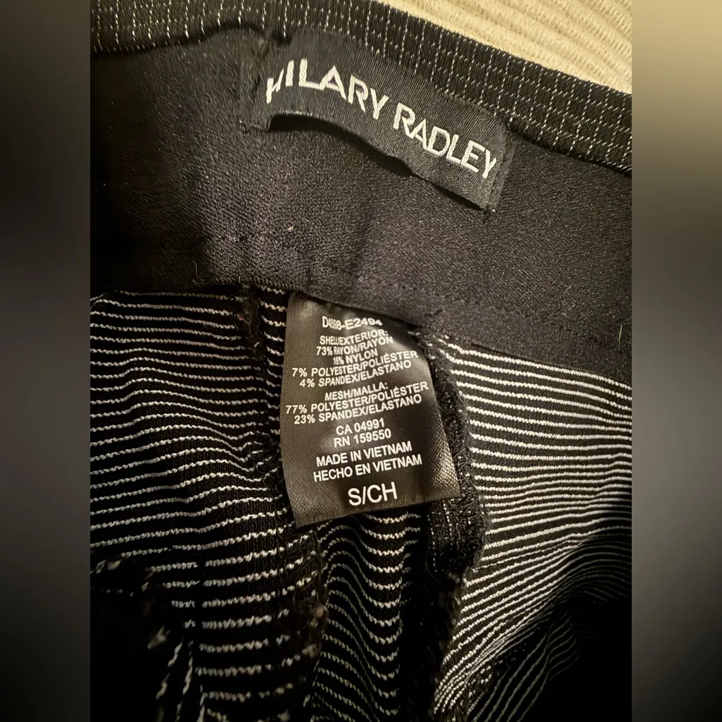 Hilary Radley Black Pinstripe Straight-Leg Pants Women’s Size Small - Image 2