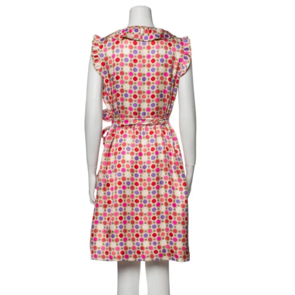 Florence Broadhurst for Kate Spade Silk Knee Length Aubrey Wrap Dress Size 4 - Image 10